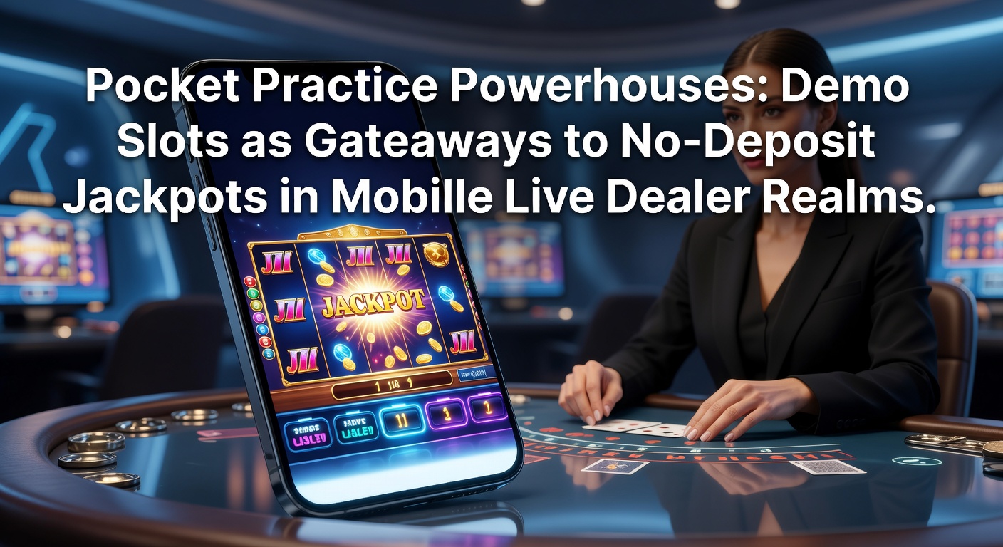 Smartphone mit Demo-Slot-Spieleinterface und Live-Dealer-Elementen im Hintergrund, das den Übergang von Praxis zu echten Jackpots symbolisiert