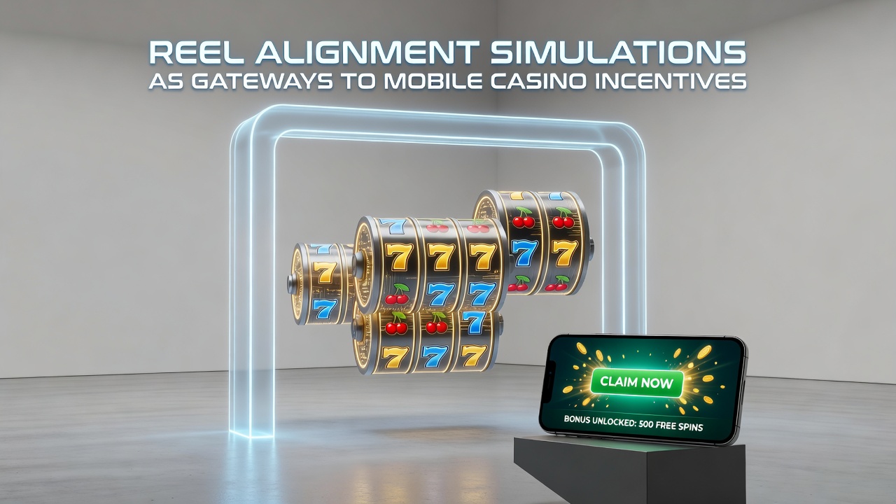 Mobile Casino-Schnittstelle mit Walzen-Simulationen und Verknüpfungen zu Anreizen in Echtzeit